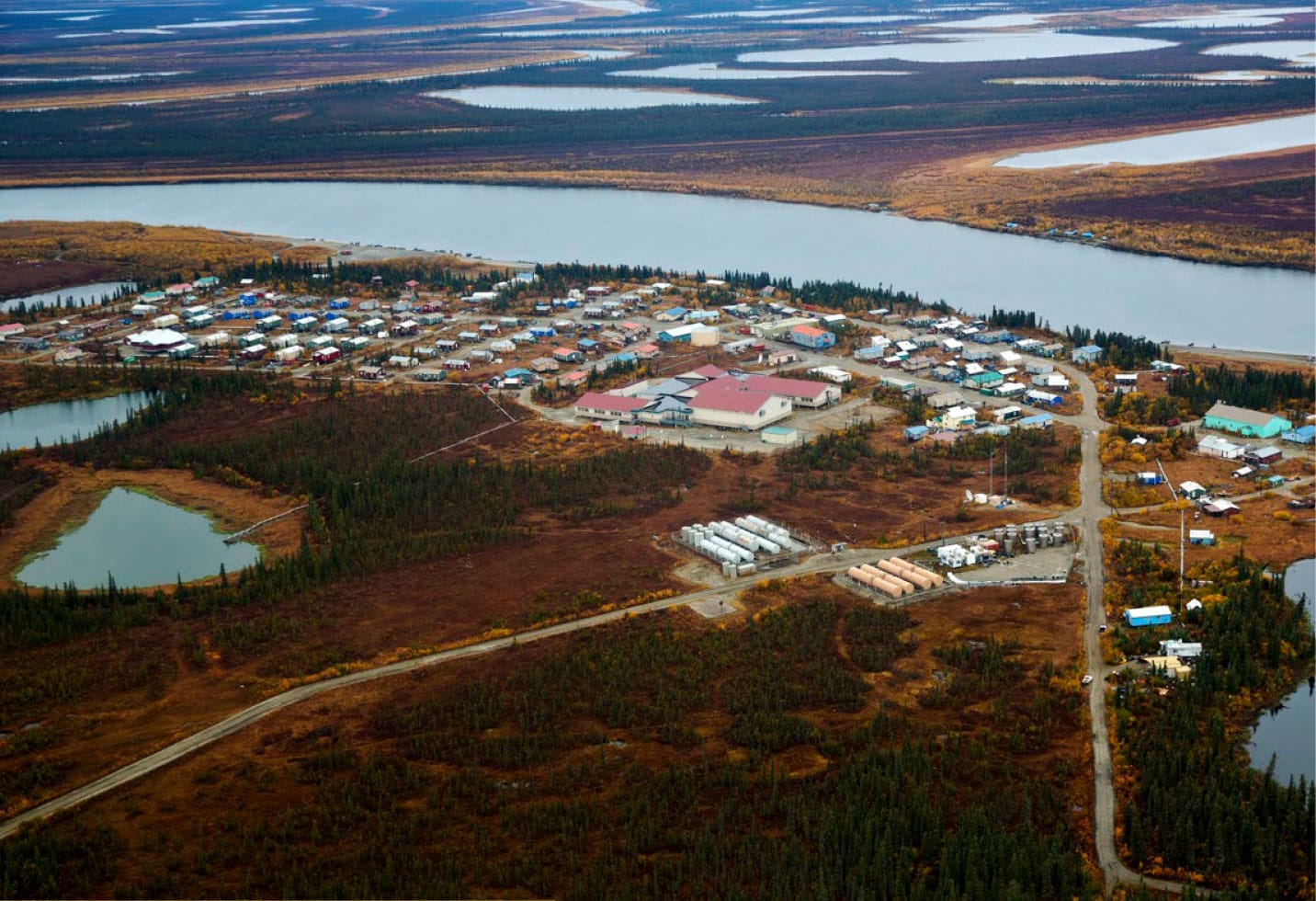 Aerial photograph of Noorvik Village