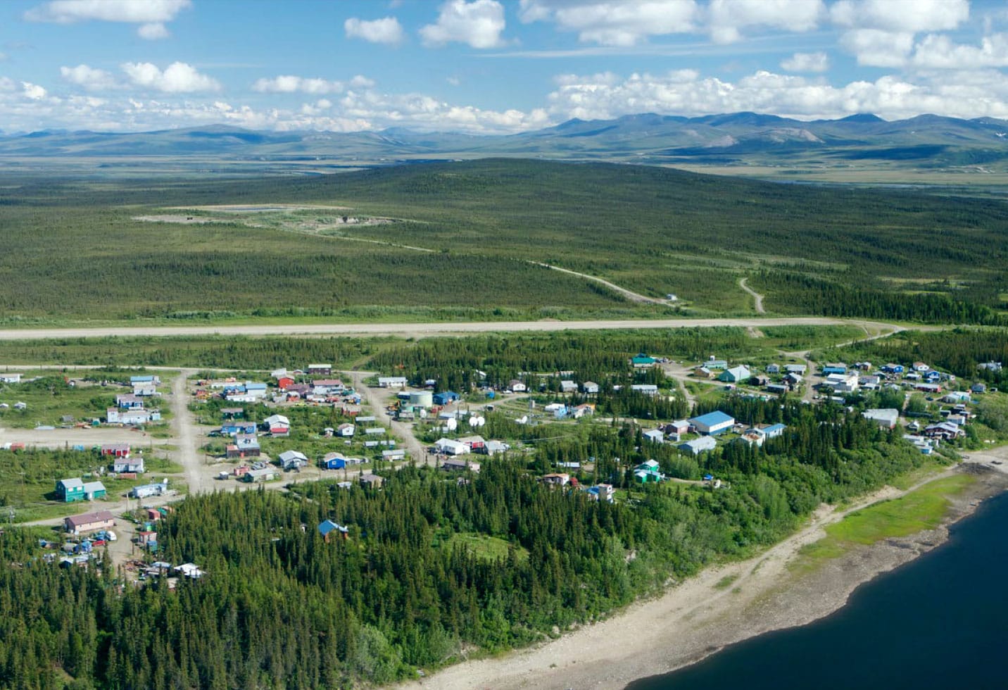 Aerial photograph of Kiana Village